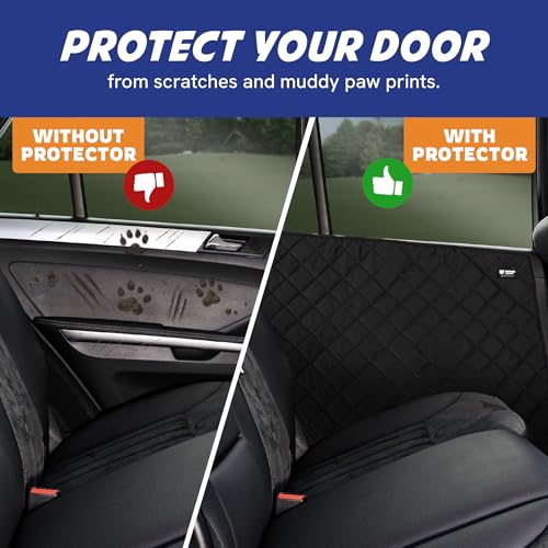 Panther Armor Car Door Protector for Dogs, Scratch Resistant Liner with Clips and Suction Cups, Large Size, Protects Car Doors from Dog Scratches, Fits Cars, SUVs, and Trucks
