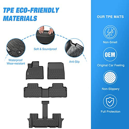 Nilight TPE Floor Mats for 2020 2021 2022 2023 2024 2025 Kia Telluride with 2nd Bucket Seats Without Center Console,All Weather Custom Fit Heavy Duty Floor Liners - color: 2020-2025 Kia Telluride