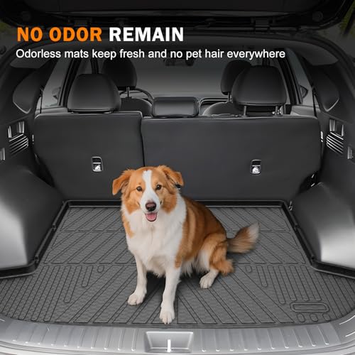 KUST Floor Mats Set for 2022-2026 Hyundai Tucson Gas (Not for Hybrid or PHEV), All Weather Floor Liners & Rear Trunk Cargo Mat for Tucson Accessories, TPE Rubber Raised Edge, 4pcs - style: For │ Tucson 2022-2026 │ Full Set