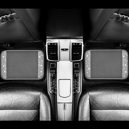 CAR PASS Bling Diamond Car Mats Shining Carpet Crystal Rhinestones Sparkly Glitter Floor Mats with Anti-Slip PVC Heel Pad Universal Fit for Automotive SUV, Sedan, Car, Van, 4pcs for Girl Women, Gray - color: Gray