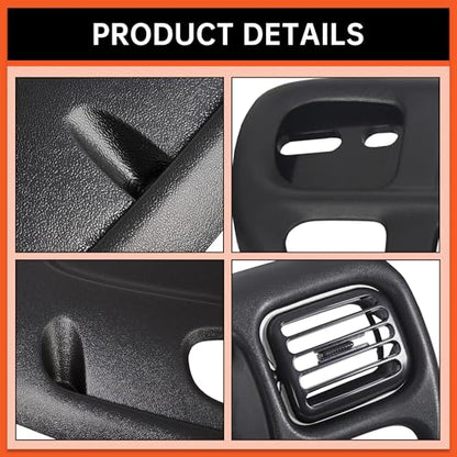 ECOTRIC Bezel Cover Instrument W/Vent & Dashboard Overlay Cover Kit Compatible with 1998-2002 Dodge Ram 1500 2500 3500 Bezel & Dash Board Cover Replacement Black - size: Bezel Cover W/ Vents & Dashboard Cover