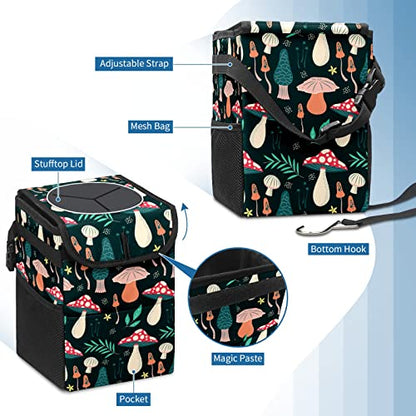 Car Trash Can – Multi-Purpose, Lightweight and Portable with Durable Water-Resistant Coating, No Installation Required, Practical and Ample Capacity, Variety of Colors.Mushroom