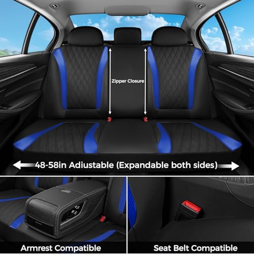 Seat Covers, Car Seat Covers Full Set, Waterproof Leather Car Seat Protector, Front and Rear Seat Covers for Cars, Automotive Seat Covers Universal Fit for Most Cars SUV Truck