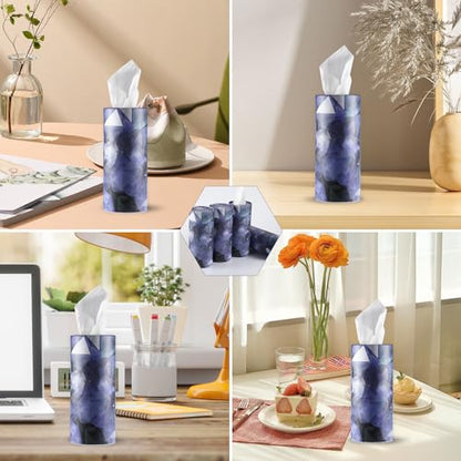Car Tissue Holder, 4 Pack Car Cup Holder Facial Tissues with Travel Tissue Bag, Quick and Convenient Flower Combination Box(4 Canisters/200 Tissues) Purple - color: Purple-White