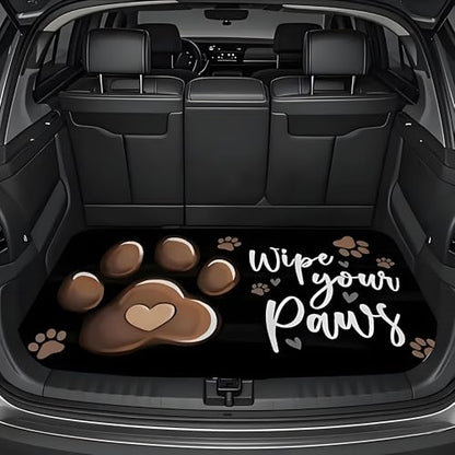 Universal Car Trunk Mat, All Weather Trunk Protection Cargo Liner, Stylish Vehicle Interior Accessories, Durable Cargo Mat Rear Trunk Line Suitable for Most Car (Brown Dog Paw Print, 29" x 39") - color: Brown Dog Paw Print