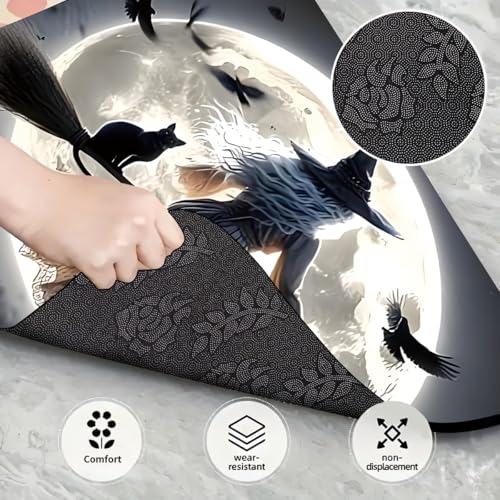 Universal Car Trunk Mat, All Weather Trunk Protection Cargo Liner, Stylish Vehicle Interior Accessories, Durable Cargo Mat Rear Trunk Line Suitable for Most Car (Full Moon Witch Cat, 29" x 39") - color: Full Moon Witch Cat