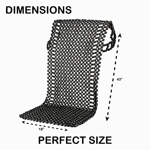 Beaded Seat Cushion Car Driver Seat Cover with Durable & Double Strung Natural Wood Beads- Cooling Comfort Ventilated Massaging Support Cushion for Cars, Trucks & Office Chairs- Black - color: Black Style 2
