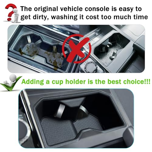 Cup Holder Insert for Toyota Tundra Accessories 2022 2023 2024 2025 2026 (SR/SR5/Limited/TRD Pro Only) Center Console Cup Holder TPE Drink Bottle Holder Organizer Cupholder Protector - size: for Toyota Tundra 2022-2025