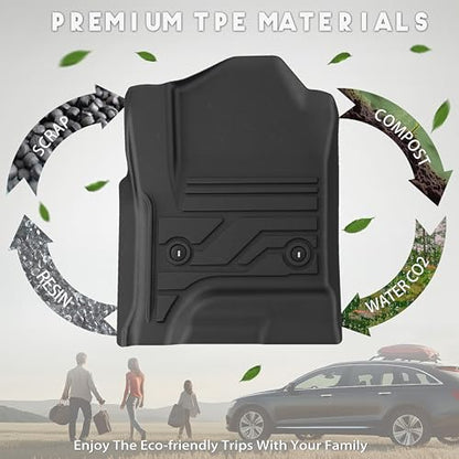 KARPAL Floor Mats for 2014-2018 Chevy Silverado & GMC Sierra 1500 Crew Cab, 2015-2019 Silverado/Sierra 2500/3500 Crew Cab(Footwell Cvg), All-Weather TPE Custom Fit Floor Liners Car Accessories - style: 2014-2019 | For Chevy Silverado Crew Cab| 1st & 2nd R