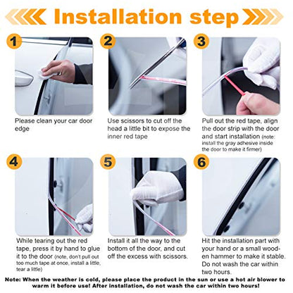 Eytool Car Door Protectors Edge Guards,16Ft(5M) Car Edge Trim Rubber Seal Protector with U Shape Car Protection Door Edge Guard Fit for Most Car (White)