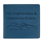 Car Registration and Insurance Holder, Premium PU Leather Vehicle Glove Box Car Organizer Men Women Wallet Accessories Case for ID, Driver's License - Blue - color: Blue