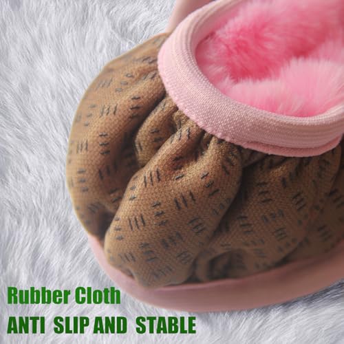 Furry Car Steering Wheel Cover, Heat Absorbing Fluffy Cover, Soft Warm Plush Non-Slip, 14 1/2-15 inch, for Women Girls, Pink - color: single cover - pink