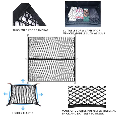 Cargo Net Suitable for Daily Light Loads of SUV Trucks,Mesh Organizer 4'x4' Stretches to 7'x7',Highly Elastic Truck Bed Net for Pickup Truck Bed - size: 4'x4'
