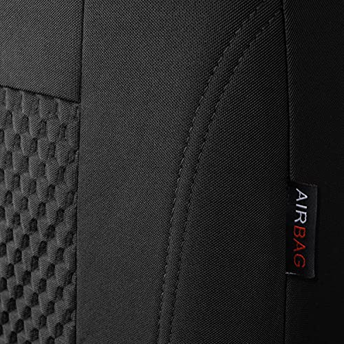 Flying Banner car seat Covers Full Set Velvet Cubic Stamp Massage Breathable Rear Bench Split Black Gray Beige tan 40/60 50/50 60/40 (Full Set - Low Back, Black) - color: Black