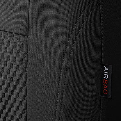 Flying Banner car seat Covers Full Set Velvet Cubic Stamp Massage Breathable Rear Bench Split Black Gray Beige tan 40/60 50/50 60/40 (Full Set - Low Back, Black) - color: Black