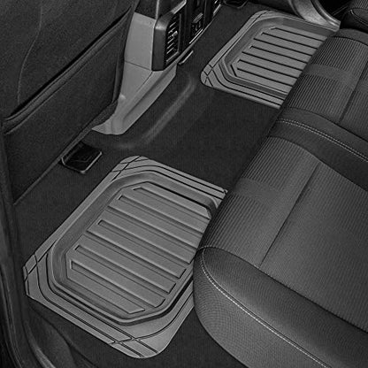 Cat® CAMT-9014 (4-Piece) Heavy Duty Deep Dish Rubber Floor Mats, Trim to Fit for Car Truck SUV & Van, All Weather Total Protection Durable Liners - color: Gray, style: CAMT-9014