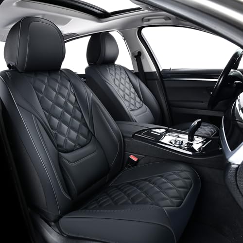 Car Seat Covers, Luxury Leather Seat Cover for Cars, Front Seat Covers, Car Seats Protector Waterproof, Faux Leather Car Seat Cushions, Universal Automotive Seat Covers for Most Cars SUV Trucks Black - color: Black-B, size: Front