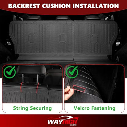 Wayhigh® Floor Mats for 2015-2020 Chevy Suburban & GMC Yukon XL(Only 8 Seats) (with 2nd Row Bench Seat) All Weather Trunk Mat with Backrest Mat Waterproof Duty Cargo Liners Accessories - style: 5) For Chevy Suburban / 2015-2020 / Floor Mats with Seatback