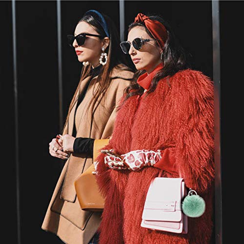 Cute Faux Rabbit Fur Ball Pom Pom Keychain Car Key Ring Handbag Tote Bag Pendant Purse Charm - color: Green