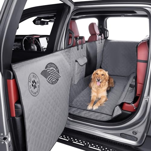 Ruff Liners XL Floor Cover with Door Protection, Gray – As Seen on Shark Tank – Fits Full‑Size Crew Cab Trucks with Fold‑Up Seats, Waterproof & Machine Washable – Sturdy XL Dog Hammock for Truck - color: Gray, style: Standard
