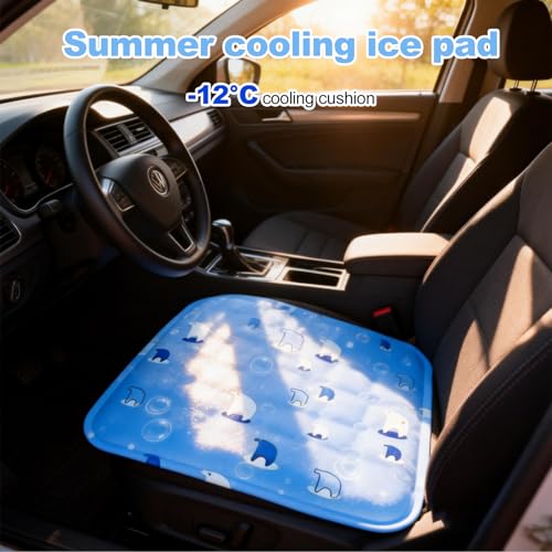 JoanofArc Cooling Pad, Cooling Seat Cushion, Cool Ice Pillows Cushions, Reusable ICES Mat, No Condensation, Foldable & Portable Chair Cushions for Office, Camping, Bed, Car 30CM × 40CM