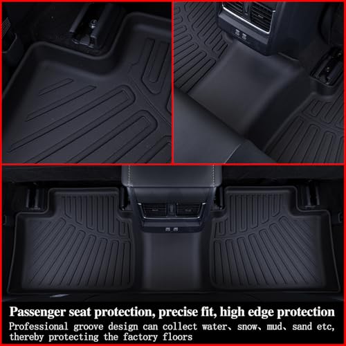 Floor Mast for 2025 2026 Nissan Murano, TPE All Weather Protection Floor Liners Car Mats for Murano Accessories, 3pcs-Black - size: 2025 Murano Full Mats