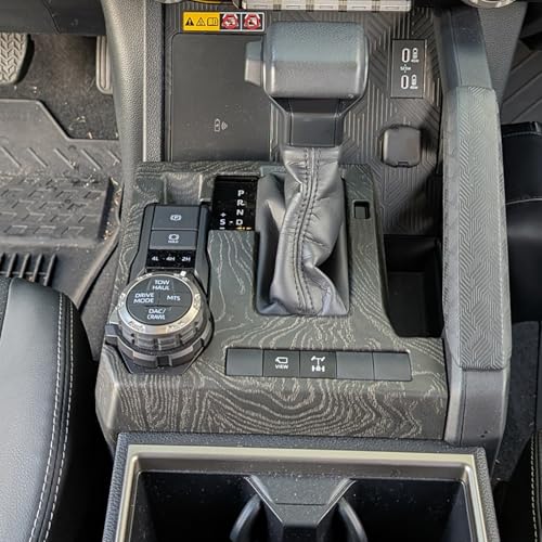 for Toyota Tacoma 2024 2025 and 4Runner 2025 Interior Accessories Center Console ABS Shift Panel Cover Decor Dashboard Trim (Black Wood Grain, Shift Panel Cover) - color: Black Wood Grain, size: Shift Panel Cover