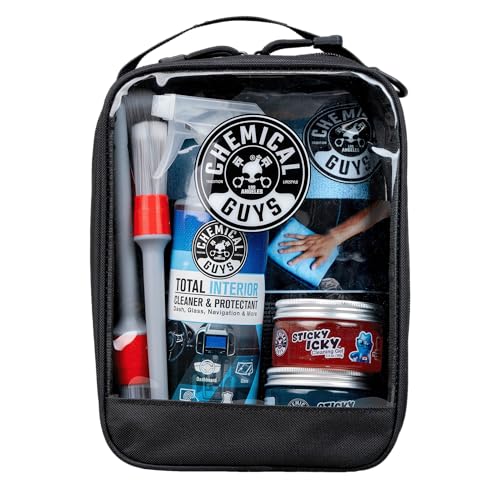 Chemical Guys Interior Cleaning Kit with Storage Bag Total Interior Cleaner Microfiber Towels Detailing Brushes and Sticky Gel Giftable Car Care Set - 10 Items - style: KIT + BAG