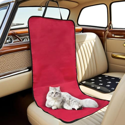 Pet Car Cover - Waterproof Seat Pad, Non Slip Cushion Protector, Soft Sturdy Easy Install, Interactive Keeps Seats Clean, Excellent Pet Travel Gear, Family Road Trip Sedan Truck 41.73x19.29 Inches - color: Red