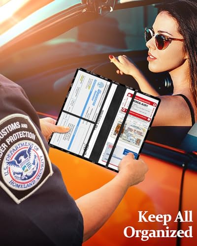 Slohif Car Registration and Insurance Holder - Butterfly Vehicle Glove Box Organizer Women with Magnetic Shut Leather Automobile License Holders Coasters Auto Accessories Case for Document - color: Romantic Butterflies