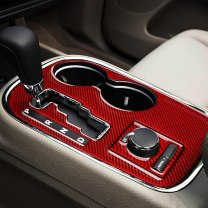 Car Gear Shift Panel Decals for 2011 Dodge Durango Accessories Carbon Fiber Interior Stickers - color: Gear Shift Panel, A2