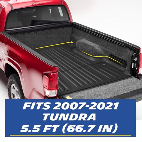 MICHELIN Truck Bed Mat for 2007-2021 Toyota Tundra 5.5 FT / 66.7" Only (Not Fit Drop-in Liners), All-Weather Truck Bed Liner, Custom Fit, Durable TPE, Non-Slip - size: 1) Tundra | 07-21 | 5.5 FT