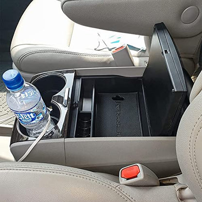 Center Console Organizer Tray Compatible with Sienna Accessories 2011-2015 2016 2017 2018 2019 2020 Secondary Armrest Storage Glove Box Dividers MPV ABS Black Materials (BlackSienna)