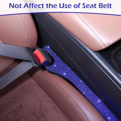 Briwill Bling Blue Car Seat Gap Filler 2 Pack Handmade Crystal Rhinestone Diamond Blue Gap Filler for Car SUV Truck Blue Bling Car Accessories for Women(Blue) - color: K-Dark blue