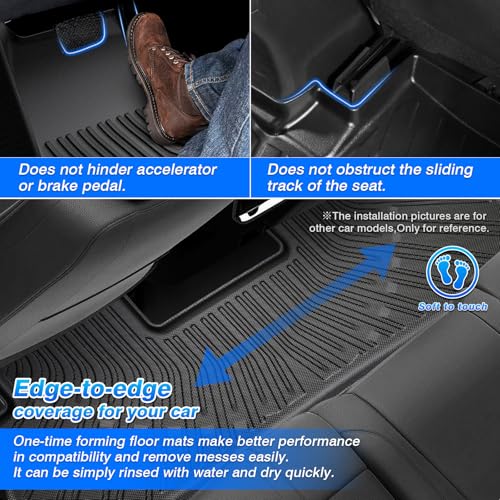 Cartist Floor Mats for Chevy Traverse & GMC Acadia 2024-2026, Buick Enclave 2025-2026 (Only for 7 Seats Captain Chairs), All Weather Floor Liner for Traverse Accessories, Heavy Duty - size: 1)Chevy Traverse 24+ Full Set