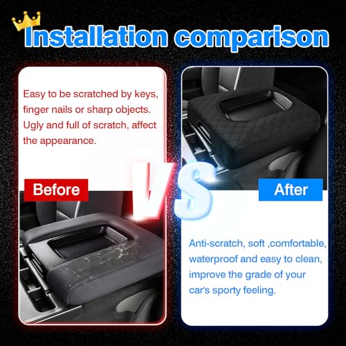 Autorder Center Console Cover for 2014-2018 Chevy Silverado/GMC Sierra Accessories Armrest Cover Anti-Scratch Middle Console Pad Leather Armrest Protector(ONLY for Split Bench Seat Console) - size: 14-18 Chevy Silverado Split Bench Seat