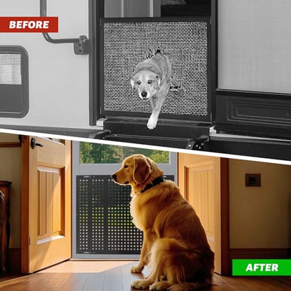 RV Screen Door Protector, RV Entry Screen Door Grille Adjusts from 22"- 31.5", Protector Guard for Inside RV Camper Trailer Pets Kids Protection