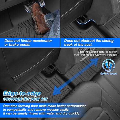Cartist Floor Mats for 2019-2026 Chevy Silverado/GMC Sierra 1500, 2020-2026 2500 HD/3500 HD Crew Cab, All Weather Floor Liners for Silverado Accessories, Heavy Duty TPE Car Mats, Car Accessories - size: 1)Chevy Silverado 1500 19+