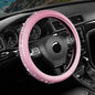 Road Comforts Bling Steering Wheel Cover – Pink Diamond Design, Universal Fit 14.5-15 Inch, Microfiber Leather, Anti-Slip & Breathable Design for Men and Women - color: Pink & Pink