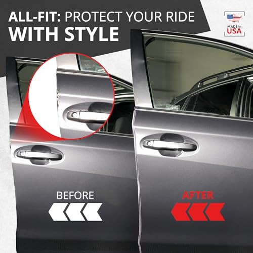 All-Fit Automotive Car Door Edge Protector – Universal DIY Edge Trim to Prevent Scratches & Dings – Flexible Adhesive Molding Trim for Cars, Trucks & SUVs (10 Ft - Chrome) - color: Chrome
