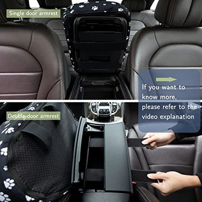 Dog Car Seat for Console - Memory Foam Pet Booster Seat for Small Medium Dogs Up to 21 lbs - SUV Truck Center Console Dog Seat with Safety Leash & Storage Pockets - Washable Cover (Large Black)