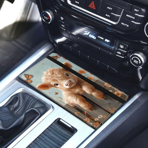 Car Registration and Insurance Holder for Women Men,Automobile License Document Card Holders Vehicle Glove Box Organizer Leather Accessories Driver Essential,Calf Butterflies Flowers - color: Calf Butterflies Flowers