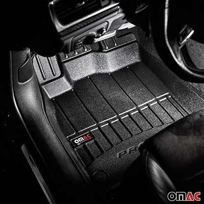 OMAC Premium Floor Mats for Nissan Pathfinder 2005-2012 Car Mats All Weather 3D Custom Fit Rubber Mat Waterproof Odorless TPE Floor Liners Laser Measured Non-Slip (Black)