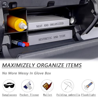 JDMCAR Glove Box Organizer Compatible with 2025 2026 Toyota 4Runner Accessories, ABS Black Materials Insert Storage Glove Box Compartment Divider Tray - color: Black-Fits 2025+ 4runner