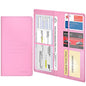 Wisdompro Car Document Holder Organiser, PU Leather Vehicle Insurance and Registration Holders Wallet Case for ID Card, Driving Licence, Key Contact Information Cards - color: Pink