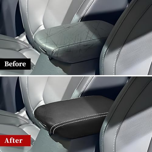 Compatible with Kia Armrest Center Console Cover Protector,Leather Anti-Scratch for Seltos 2020-2025,Armrest Cushion, Console Protector