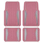 PIC AUTO All Pink Car Floor Mats, Aluminum-Molded with Full-Circle Iridescent Inlay Strip Car Mats, Universal-Fit Rubber Mats for Cars, Trucks & SUVs, All-Weather, Non-Slip, Easy-to-Clean Interior Mat - color: All Pink