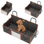 Dog Car Seat Cover for Back Seat, 1seat to 3seats can be Switched at Will. Back Seat Extender with Hard Bottom. 600D Heavy Duty Scratch,Nonslip,Waterproof Dog Hammock for Cars,Trucks and SUVs. - color: Black and Orange