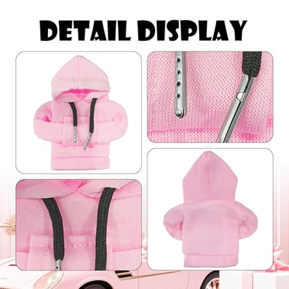 Pink Car Gear Shift Hoodie, Universal Mini Knob Hoodie for Cars Shifter, Cute Automotive Protector Decorations Gadgets for Women Men