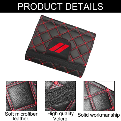 YOSRTER Seat Belt Pad, Shoulder Strap Protection Pad for Dodge Charger Durango Challenger Journey Seat Belt Covering Pad Anti-Scratch Leather Seat Belt Decoration（Red Trim）